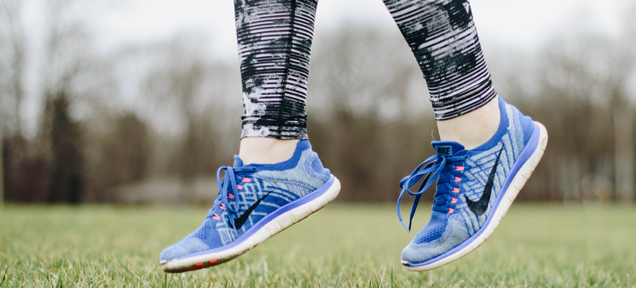 feet in sneakers jumping