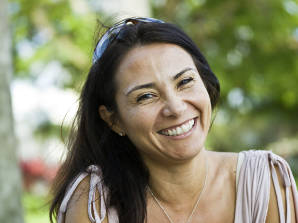 Close up of woman smiling